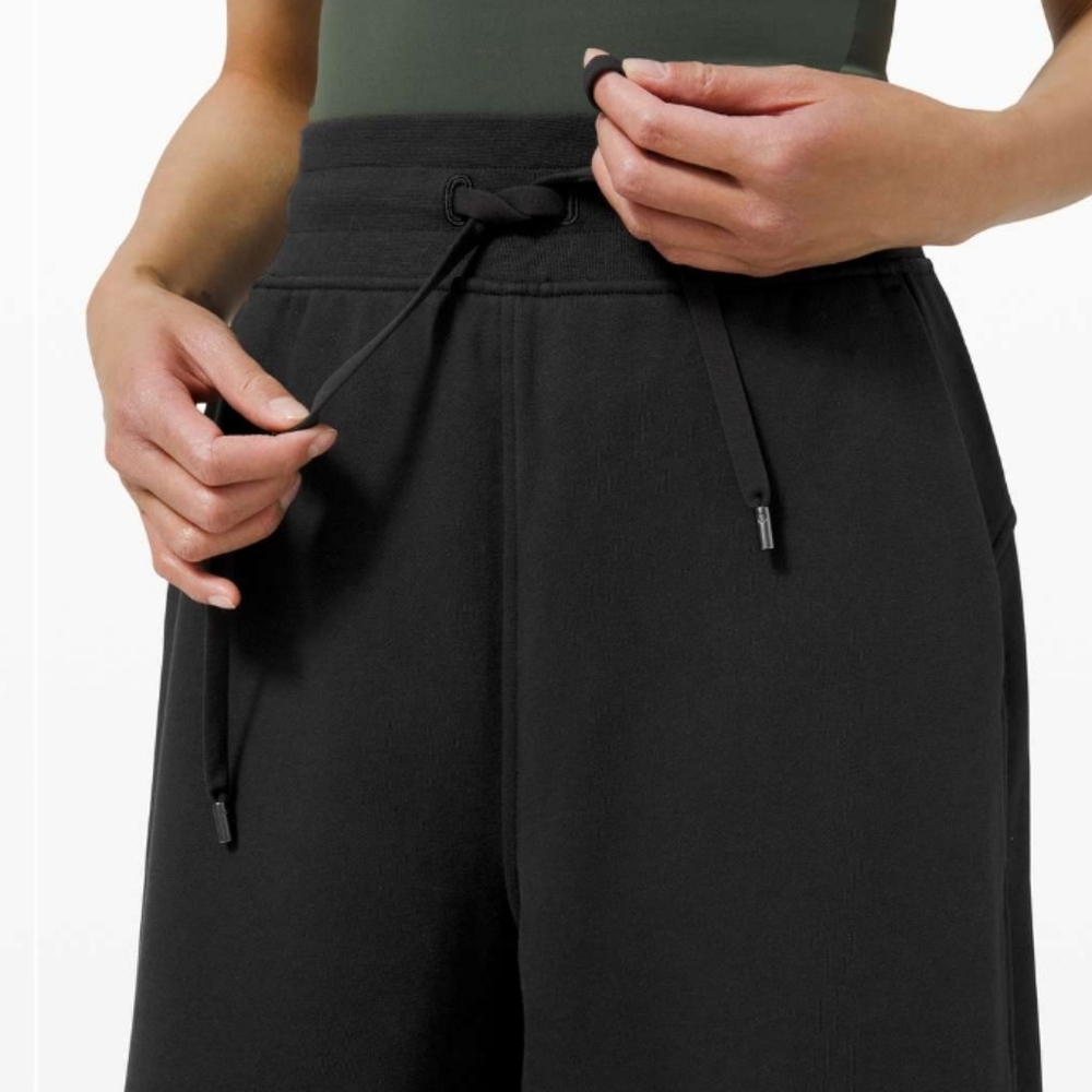Lululemon Relaxed Fit Super-High Rise French Terry Full Length Jogger black sz 2 - Picture 5 of 9
